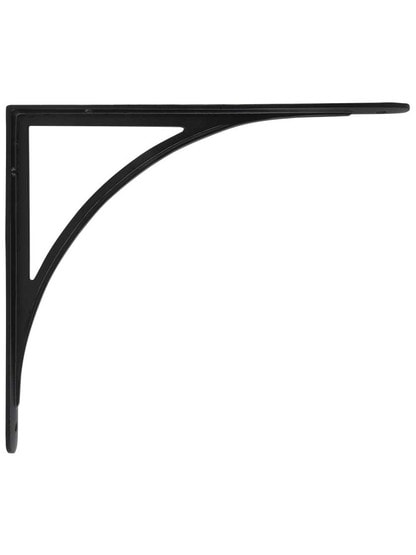 Arched Cast-Iron Shelf Bracket - 13 3/4 x 11 7/8-Inch in Matte Black.